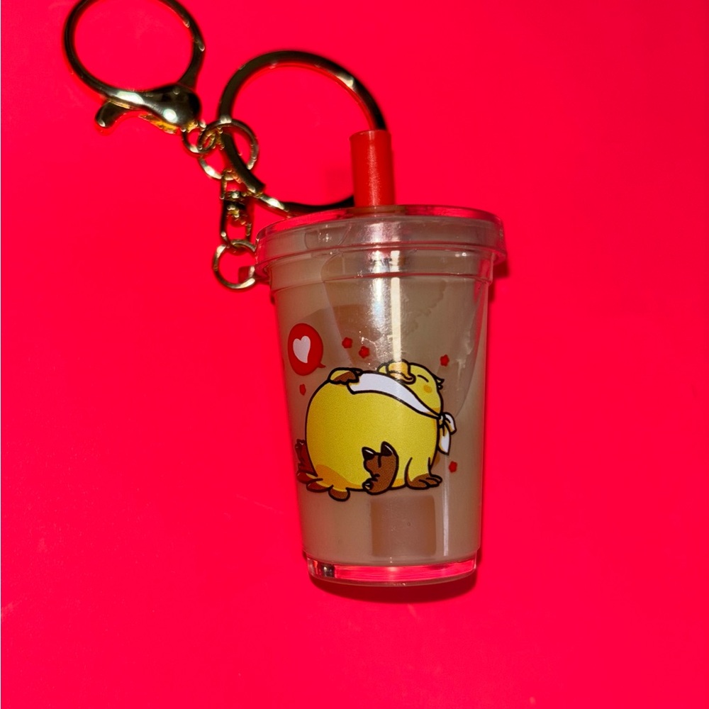 Gong Cha & FF14 Collab Keychain ft. Fat Chocobo